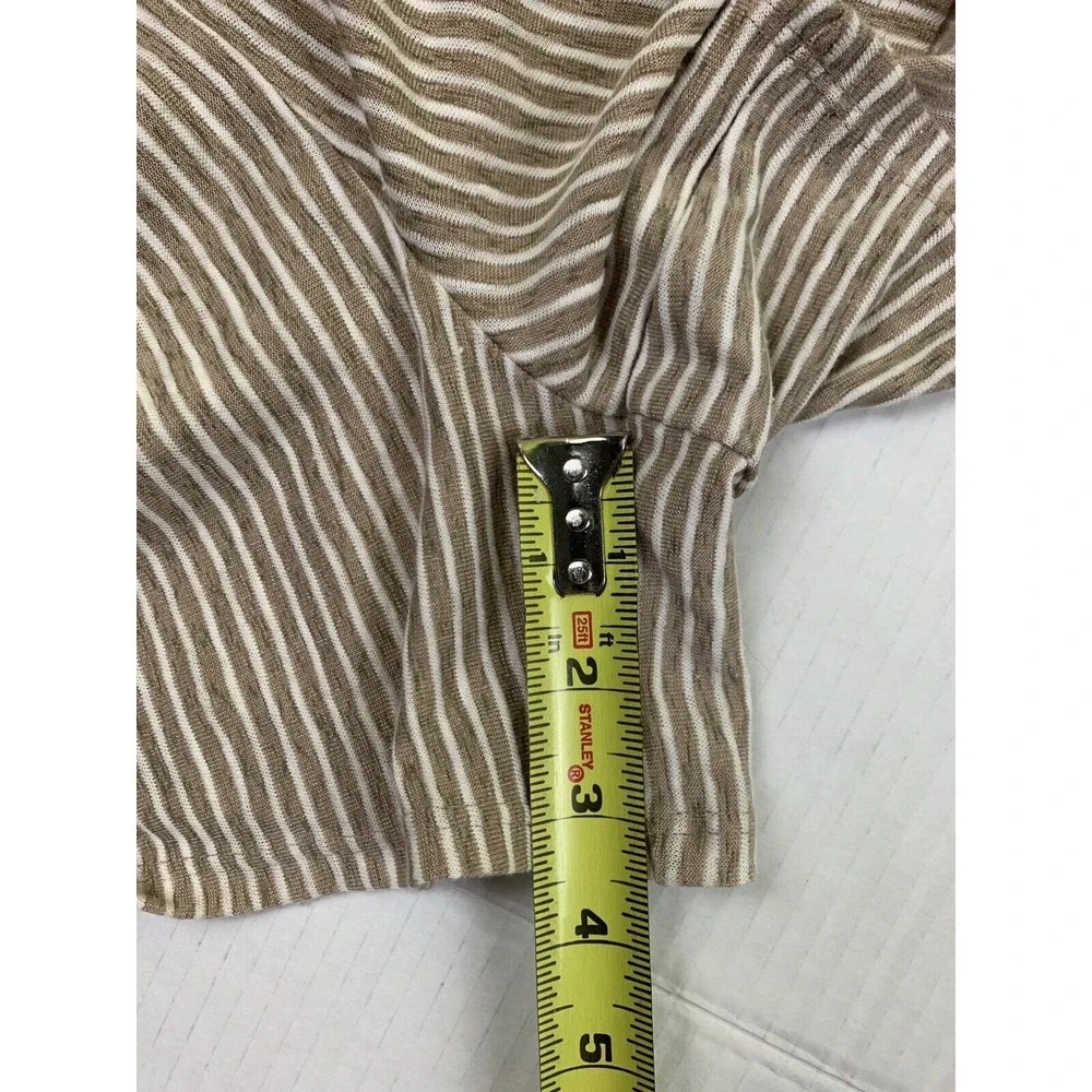EST 1946 Skort Shorts Skirt Size M Beige White Striped Faux Wrap Pull On